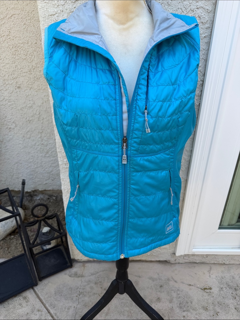 REI Women's Turqoise Blue Packable Lightweight Puffer Vest Size L
